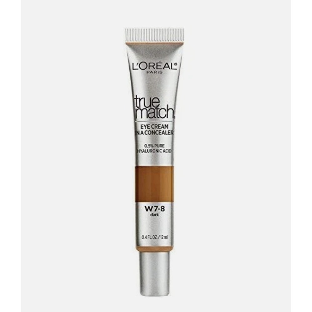 L'Oreal True Match Eye Cream In A Concealer W7-8 Dark 0.4 fl oz Hyaluronic Acid